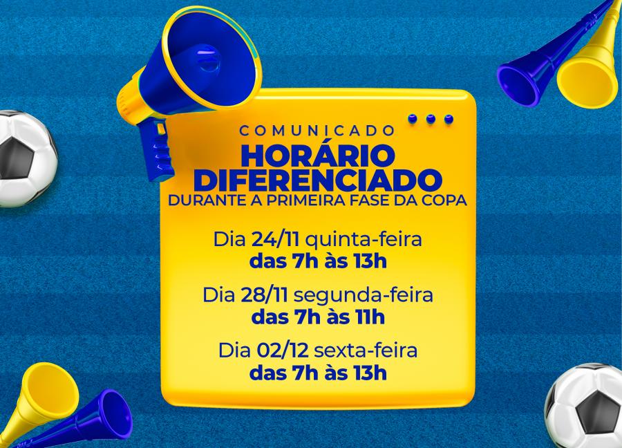 Prefeitura vai funcionar pela manhã em dias de jogos do Brasil na