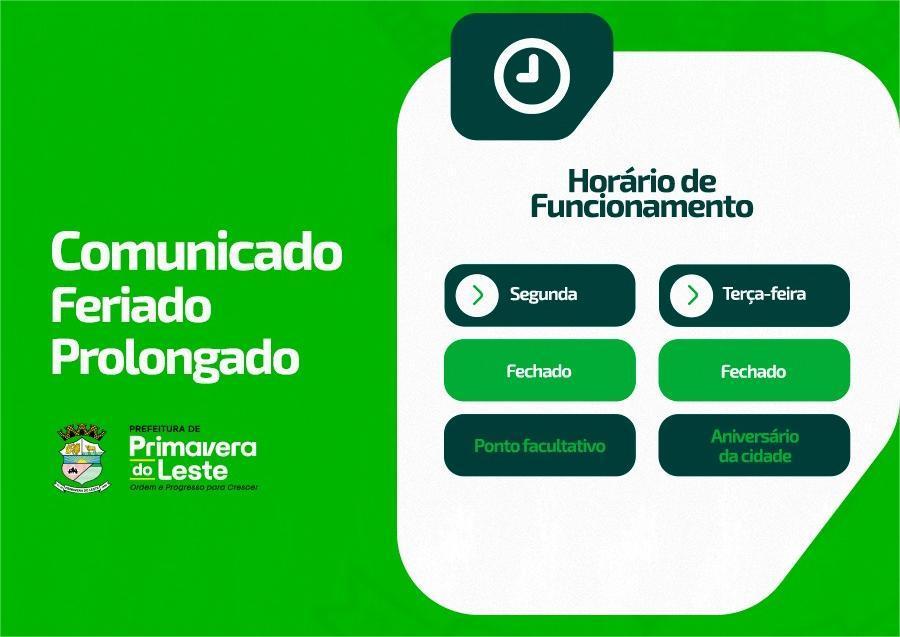 Imagem de Capa: Prefeitura e rgos municipais fecham na segunda e tera (12 e 13) por conta do aniversrio da cidade