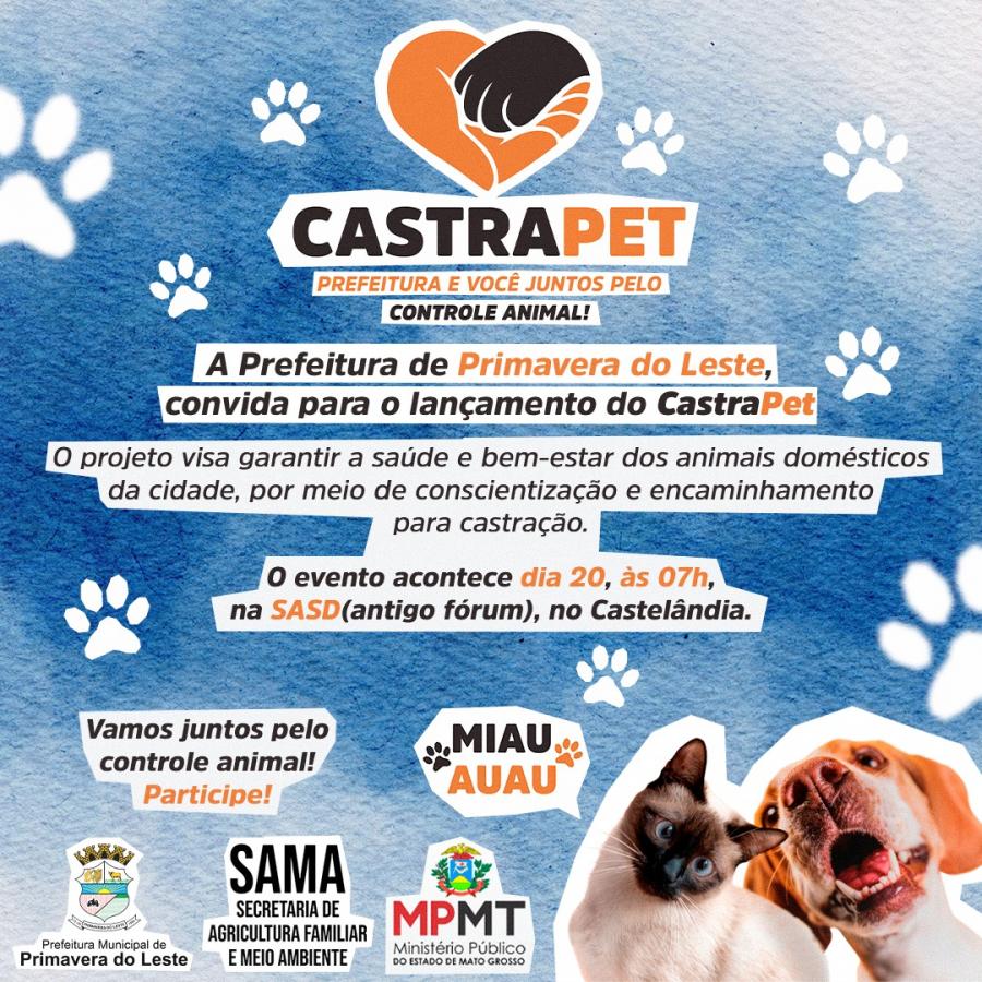 Primavera do Leste lana nesta quinta-feira programa para proteo e controle da populao de animais domsticos