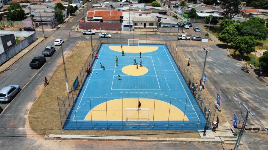 Imagem de Capa: Região do São José e Jardim Progresso recebe revitalização de quadra poliesportiva e área de lazer